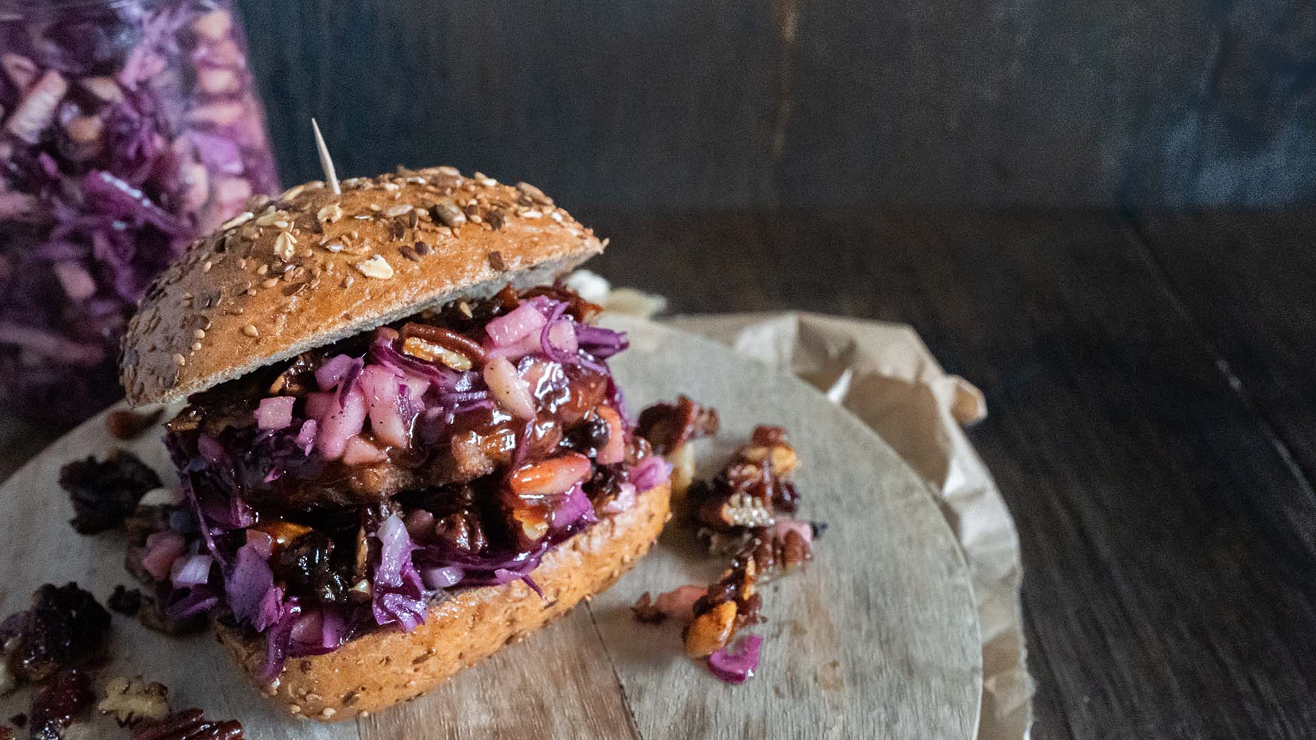 Apfel-Rotkohl Burger