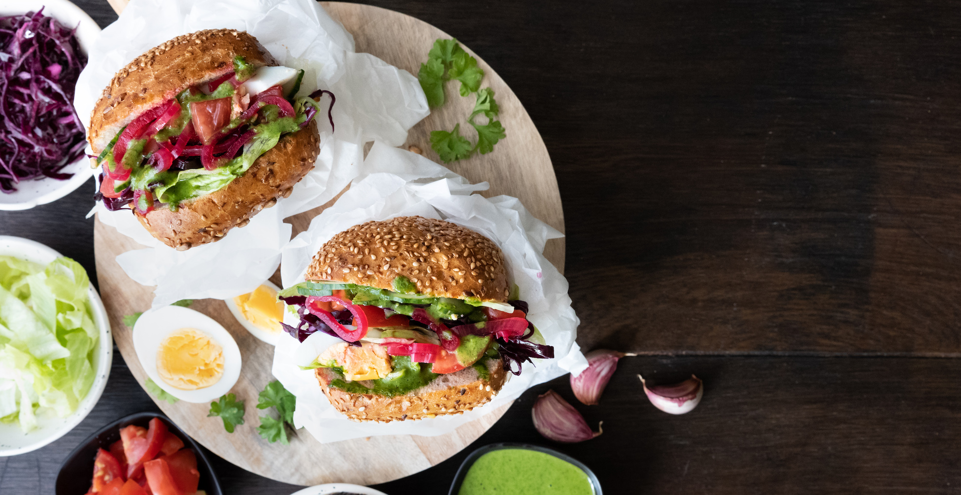 Israelisches Sabich Fitnessbrötchen